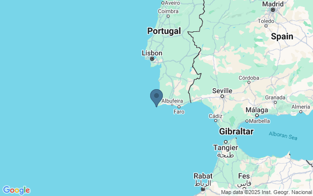 Kaart met locatie Ponta de Sagres